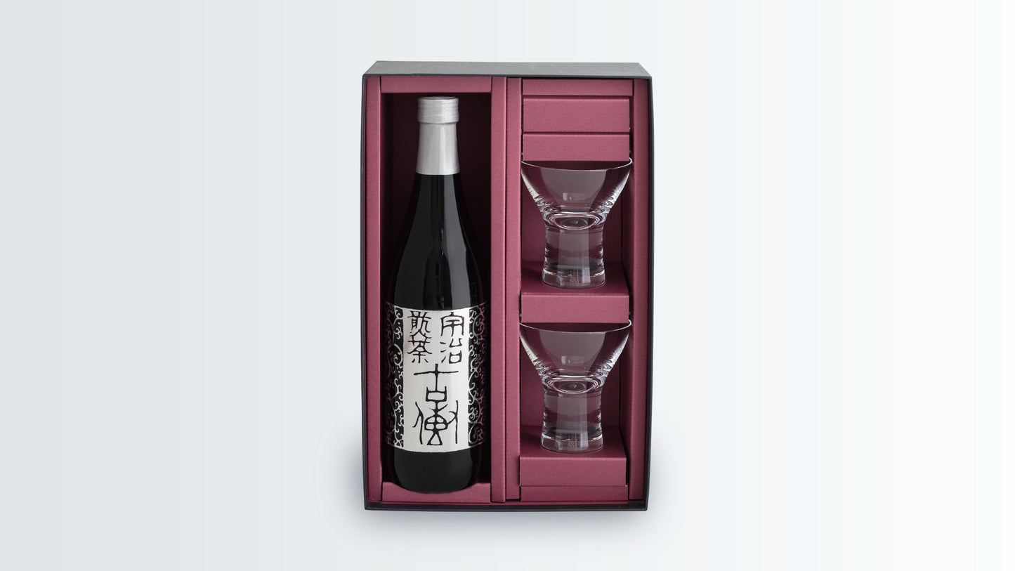 ゴッタス煎茶 (700ml)＋綿貫宏介氏原型製作美術グラス (2個) セット